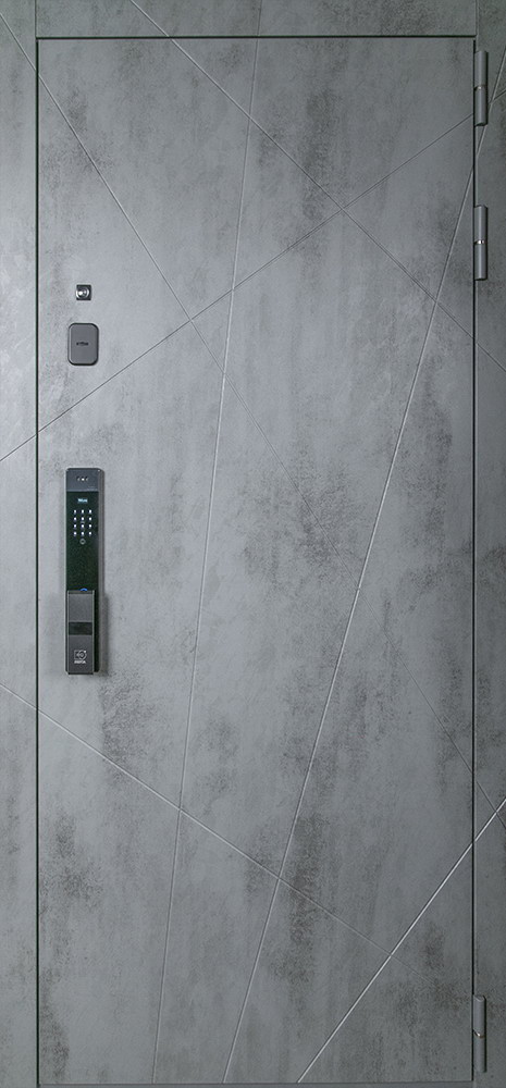 Стальная дверь "Дуэт Б" с зеркалом (биометрический замок Smart lock Y23)