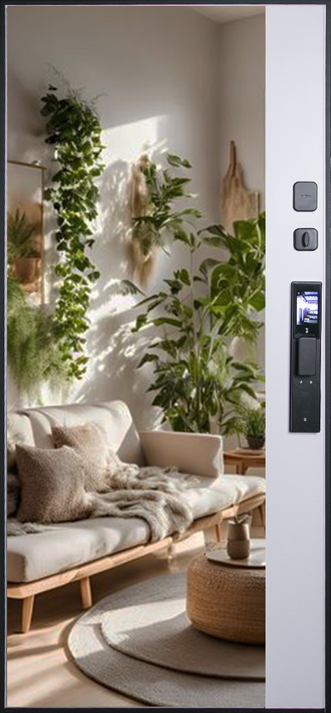 Стальная дверь "Forest" с зеркалом (биометрический замок Smart lock DZ 888)