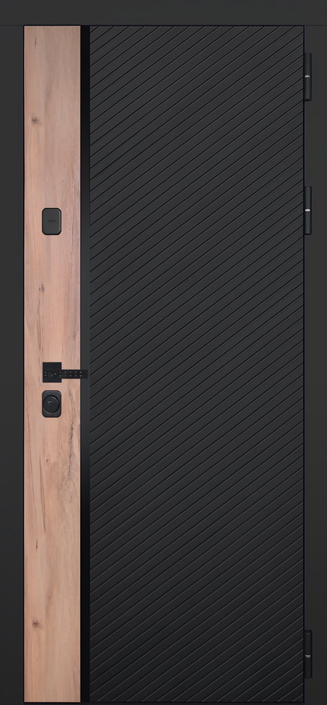 Стальная дверь "Фрегат" с зеркалом (биометрическая дверная ручка Smart lock T888)