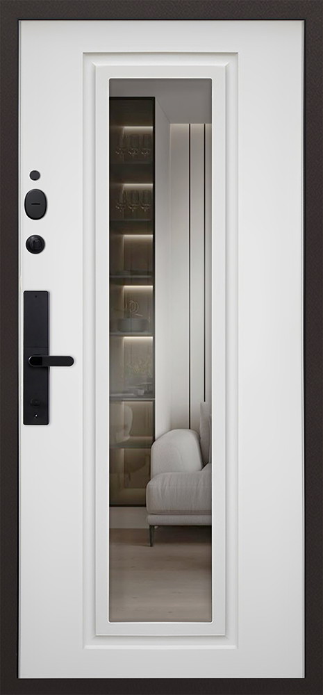 Стальная дверь "Комфорт" с зеркалом (биометрический замок Smart lock R06)