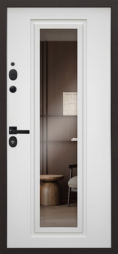 Стальная дверь "Комфорт" с зеркалом (биометрическая дверная ручка Smart lock T888)