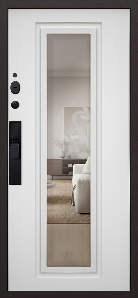 Стальная дверь "Комфорт" с зеркалом (биометрический замок Smart lock Y12)