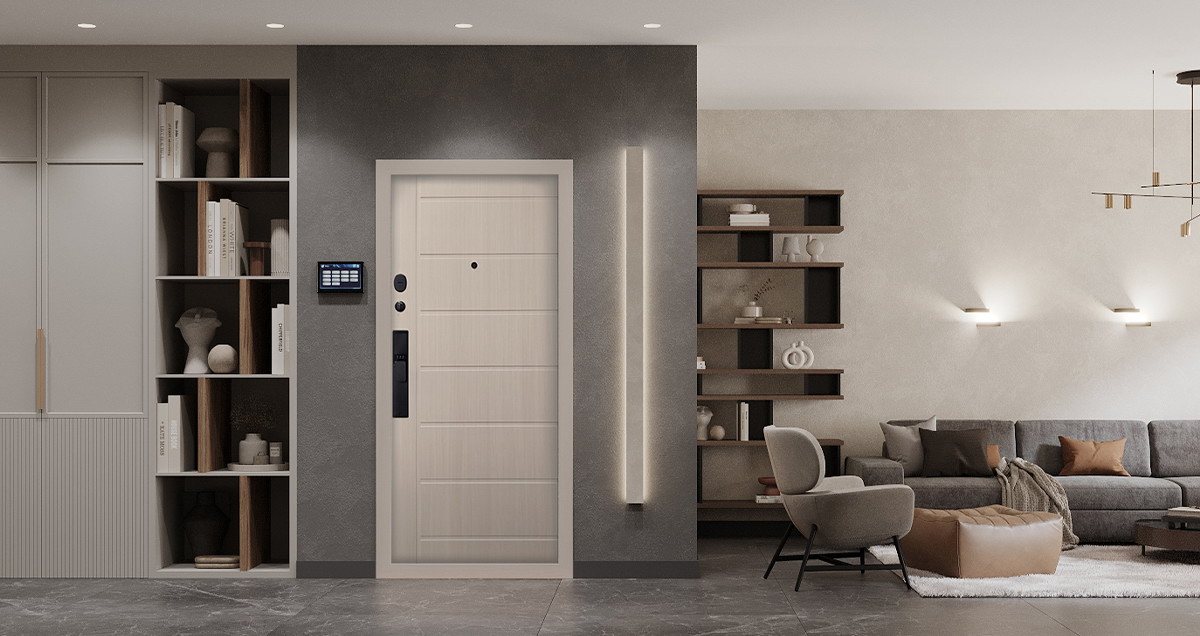 Стальная дверь "Комфорт" (биометрический замок Smart lock Y12)