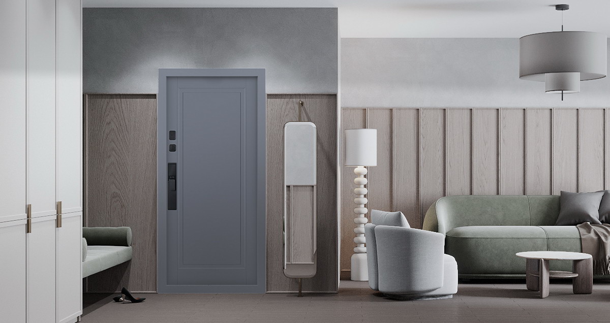 Стальная дверь "Ledo" (биометрический замок Smart lock Y23)
