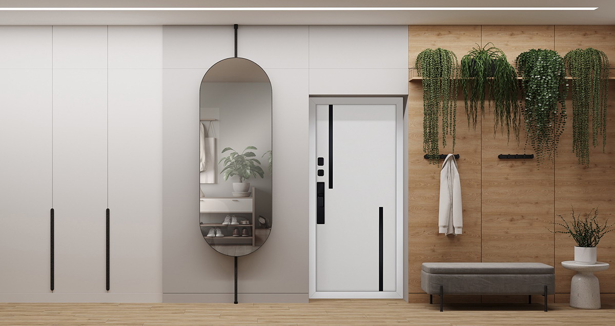 Стальная дверь "Solana" (биометрический замок Smart lock К06)
