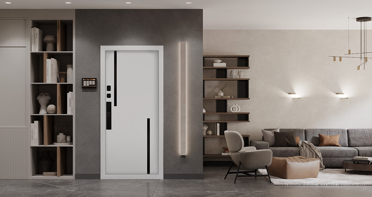 Стальная дверь "Solana" (биометрический замок Smart lock Y12)