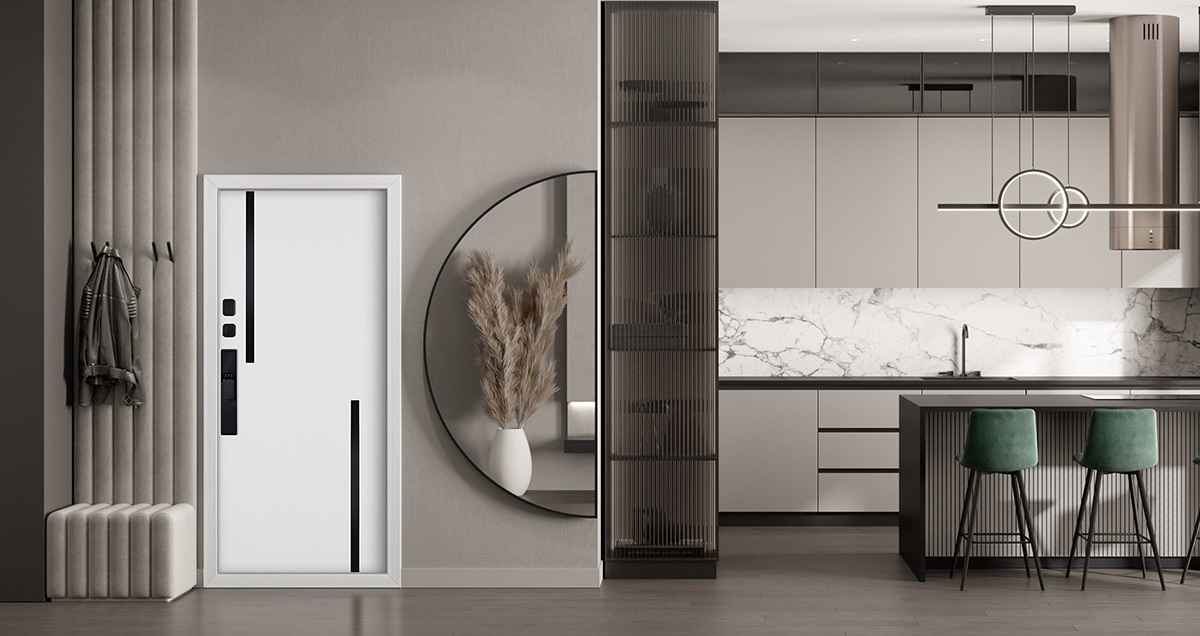 Стальная дверь "Solana" (биометрический замок Smart lock Y23)